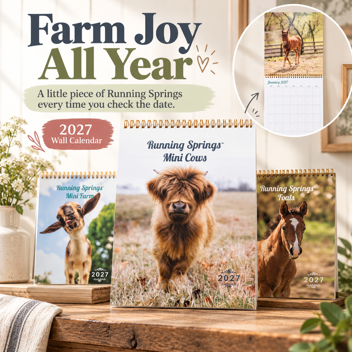 🐮 2027 Mini Farm Animal Calendar – Record adorable farm moments throughout the year
