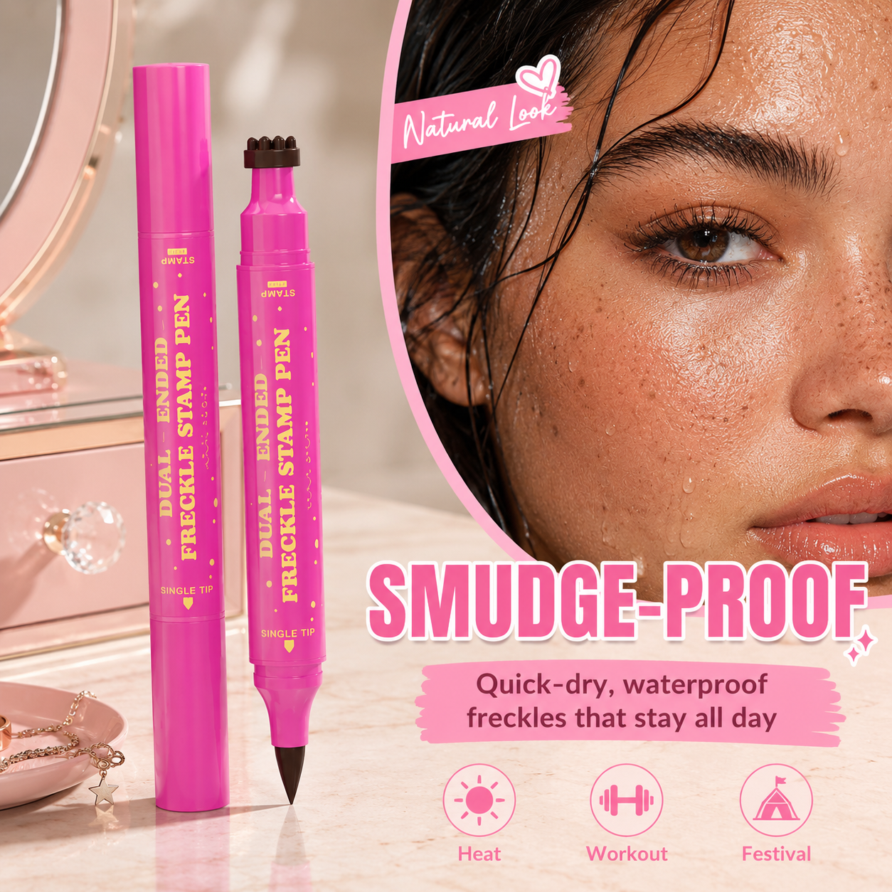 🪄 Instant Sun-Kissed Vibe! Dual-Ended Freckle Pen