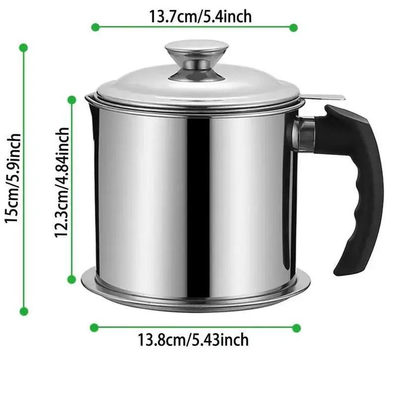 🍳Premium Stainless Steel Oil Strainer & Container Pot | Eco-Kitchen🔄