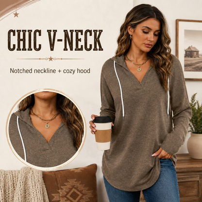 🔥 Top-Selling Classic Plaid V-Neck Hoodie