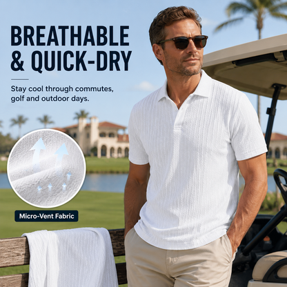Men's Textured Quick-Dry Polo 👔