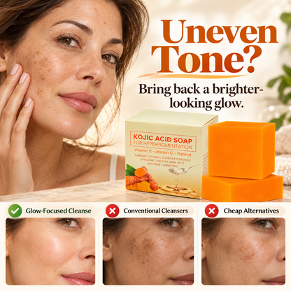 🧡 Kojic Acid Brightening Cleansing Soap – Your Daily Skin Renewal Ritual