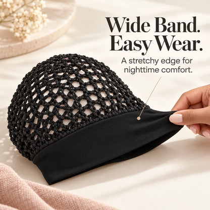 🌙 Sleep Cap 3-Pack — Open-Weave, Wide Band Bedtime Hair Wrap