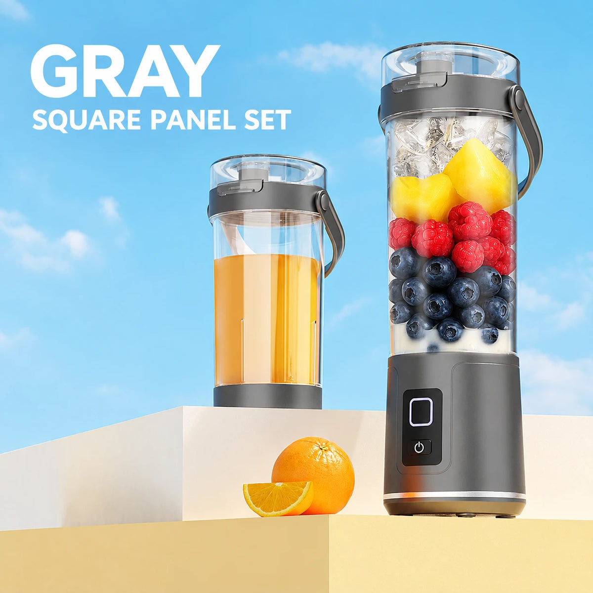 Portable Blender Cup with Carry Handle for Smoothies and Shakes