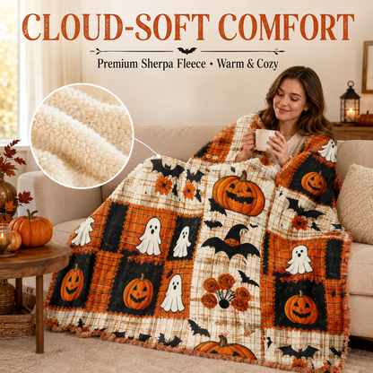 Spooky Cozy Halloween Throw Blanket👻