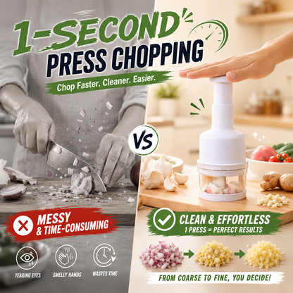 🧄 304 Stainless Steel Press Chopper
