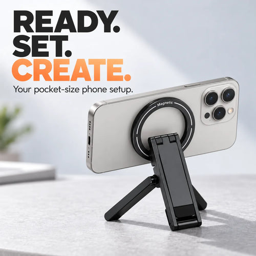 📱 Foldable Magnetic Phone Tripod Stand