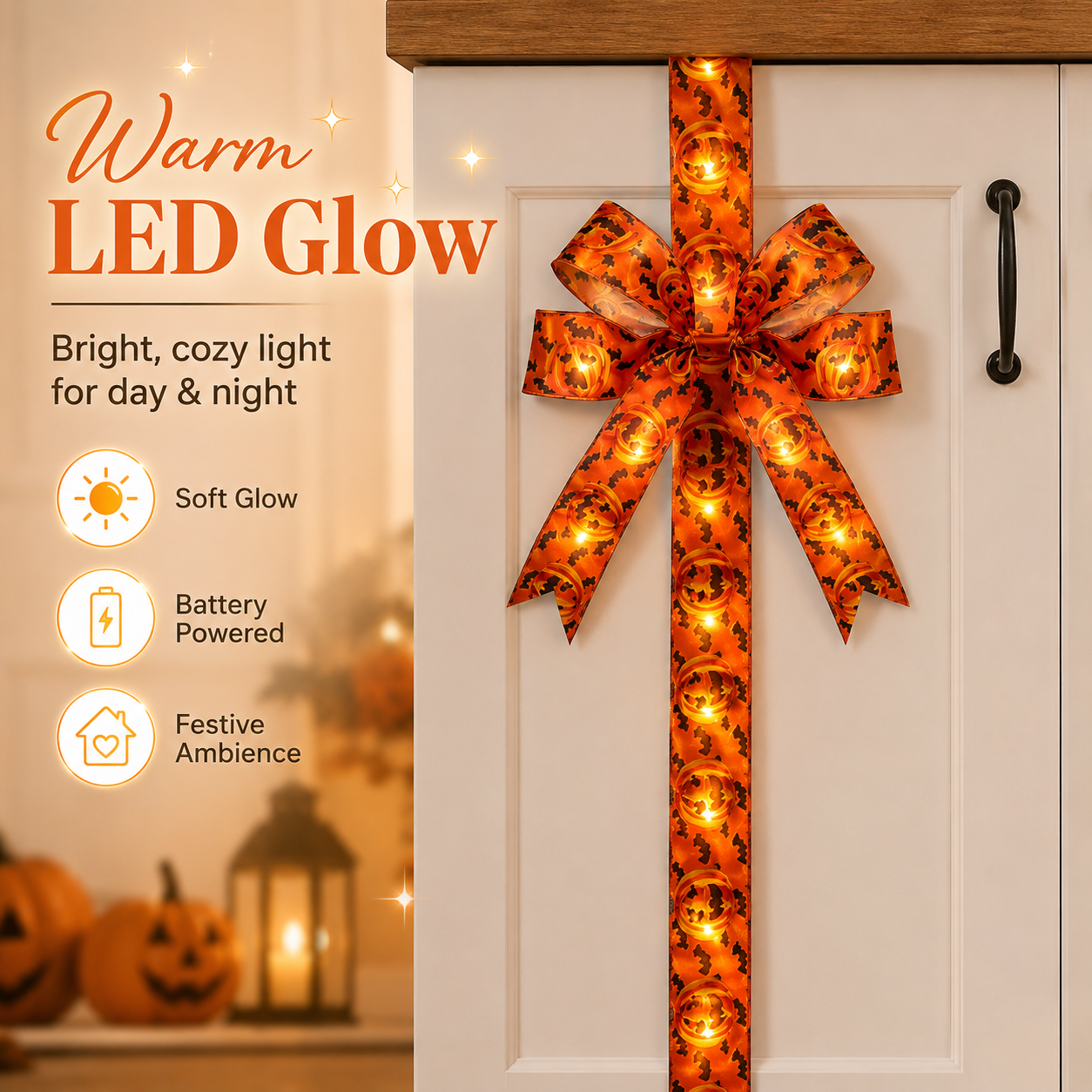 🎃LED Halloween Door & Cabinet Bows (2-Pack)