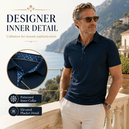 👔 Men's Premium Contrast Collar Polo