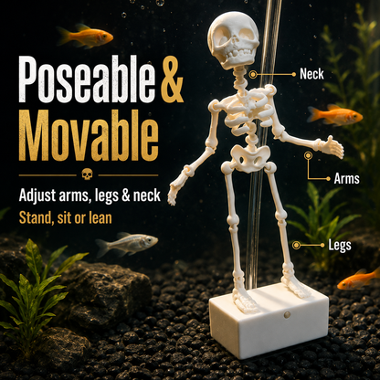 🌊 Fish-Safe Poseable Skeleton Decor 💀