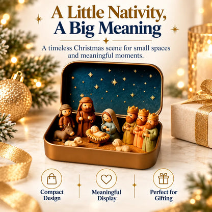🎄 Mini Christmas Nativity Scene in a Tin – Meaningful Holiday Keepsake Gift