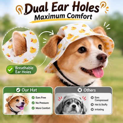 ☀️ Cute Pet Sun Hat with Ear Holes - Adjustable Cap for Dogs & Cats 🐾