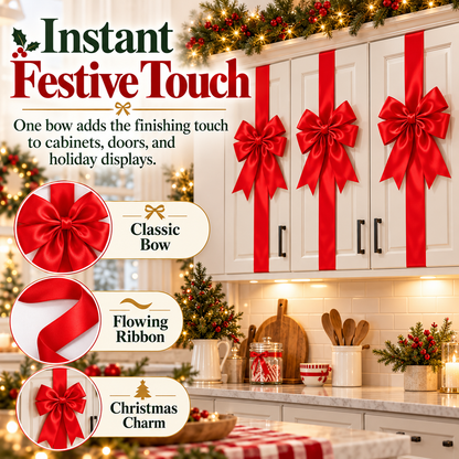 🎀Christmas Bow and Ribbon Decoration Set – Festive Door Decor and Home Decorations