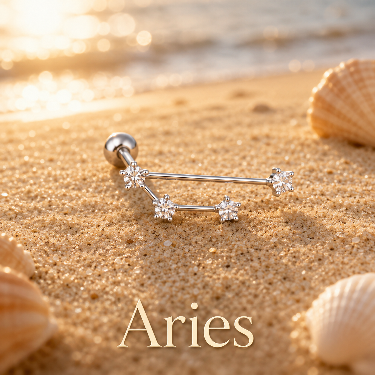 💫 12 Zodiac Constellation Studs - CZ Cartilage Piercing Jewelry