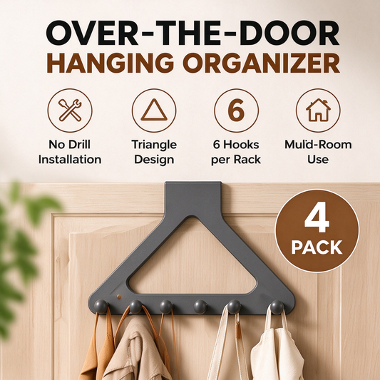 Triangular door hanging multi-hook storage rack(4Pcs)