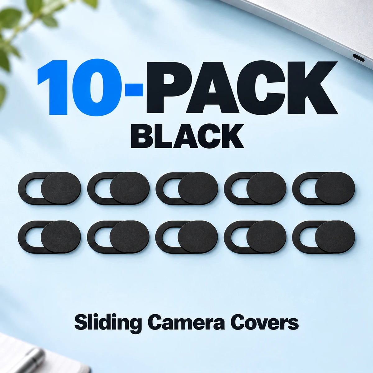 🔒 Sliding Camera Privacy Covers – 20-Pack, Black & White