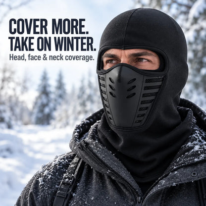 ❄️ Winter Fleece Balaclava with 3D Face Panel | Full Head, Face & Neck Coverage 🏔️