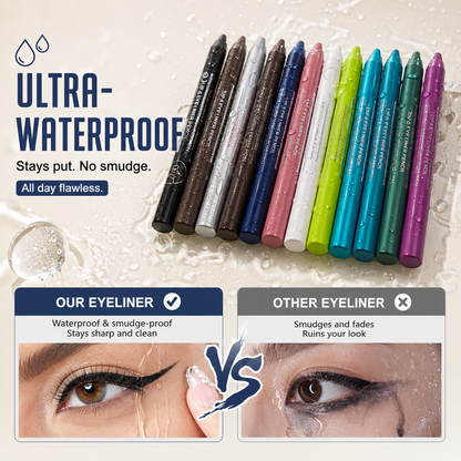 All-Day Flawless: 12-Color Waterproof Gel Eyeliner Pencil Set