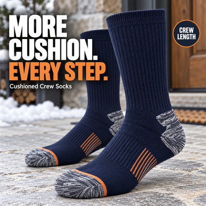 🧦 Cushioned Crew Socks – Thick Comfort for Chilly Morning Walks