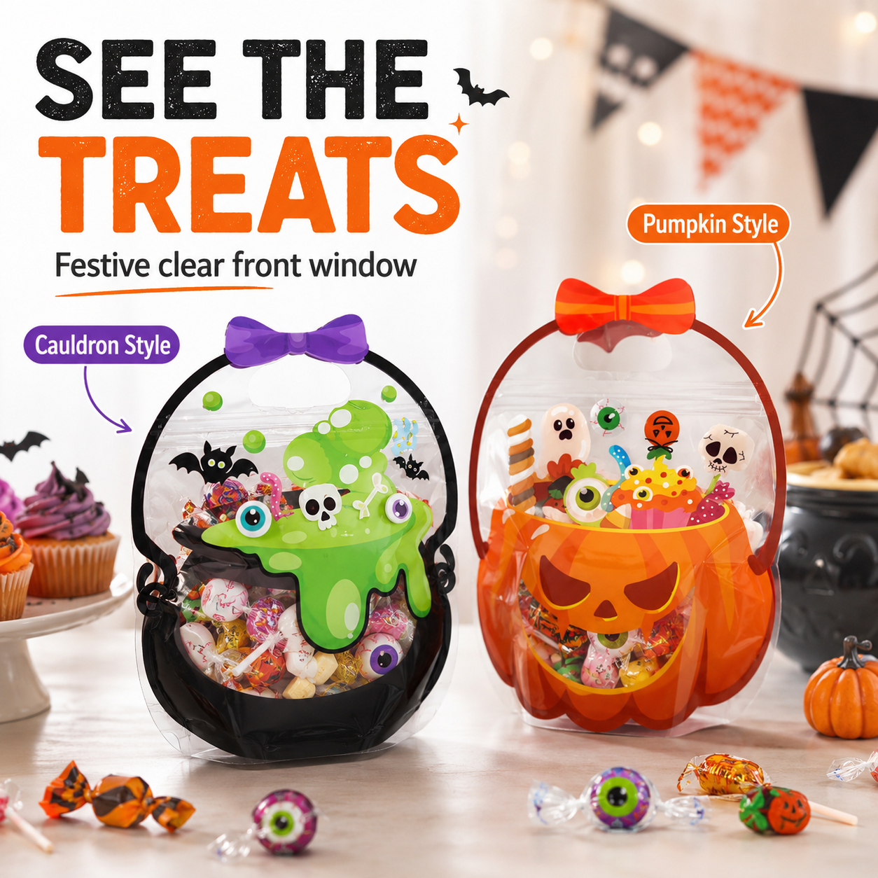 🎃 Stand-Up Halloween Goodie Bags