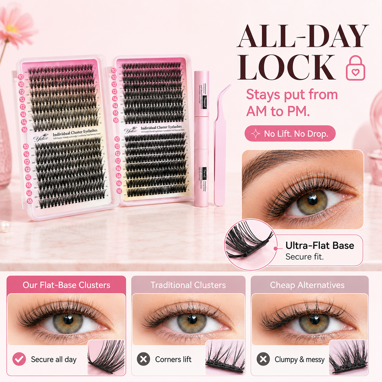 💖 All-in-One Eyelash Book (32 Rows / 640 Clusters)