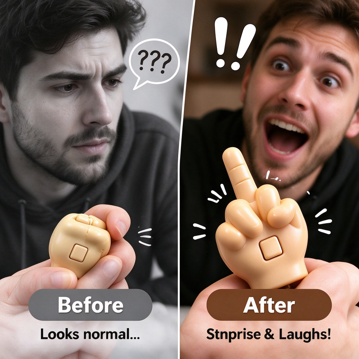 Funny Pop-Up Middle Finger Prank Keychain Set