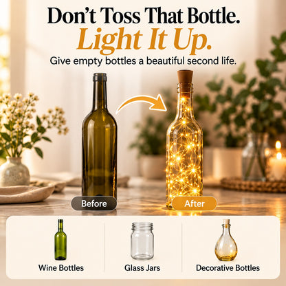 ☀️ Solar Bottle Cork Fairy Lights 🍾 Turn Empty Bottles into Cozy Decor ✨