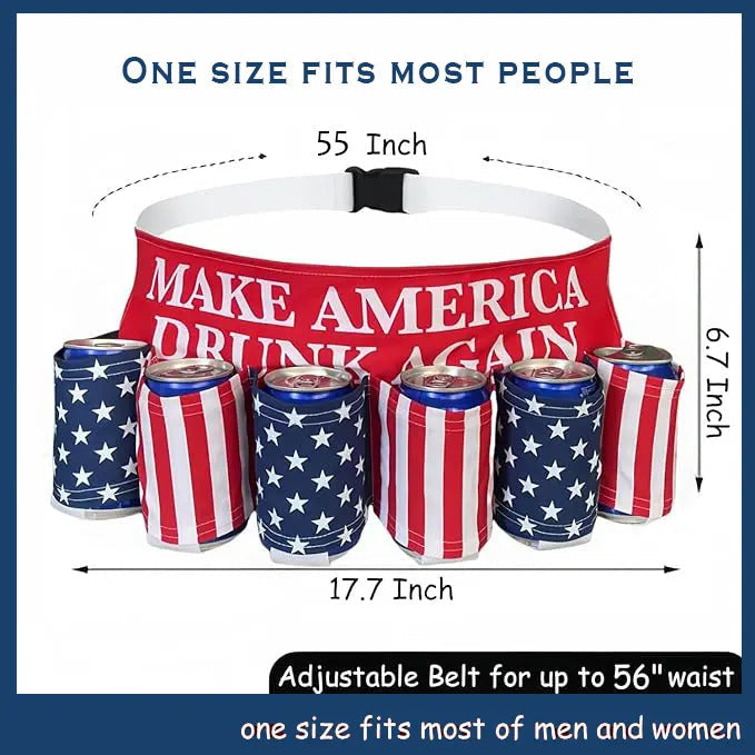 🇺🇸 6-Can Drink Belt – Party Ready & Hands-Free 🍻
