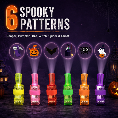 🎃 Spooky Pattern Finger Projector Lights – 36-Pack