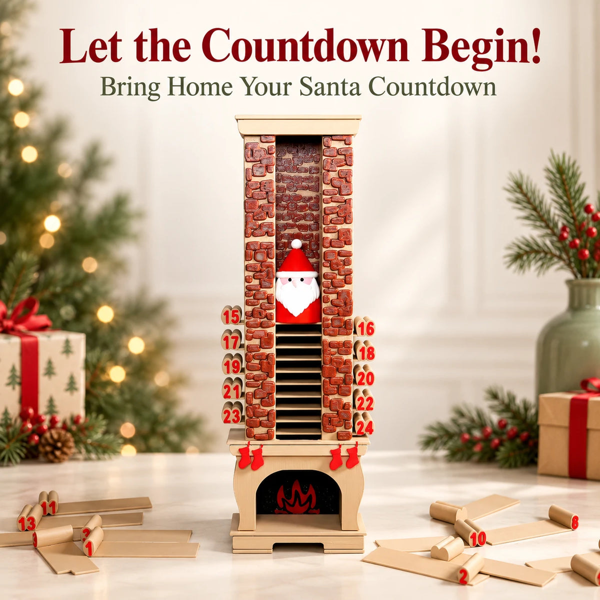 Santa Chimney Advent Calendar – 24-Day Christmas Countdown 🎄