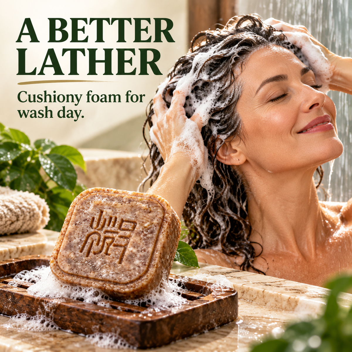🌿 Herbal Shampoo Bar – A Rich, Foamy Cleanse for Your Hair