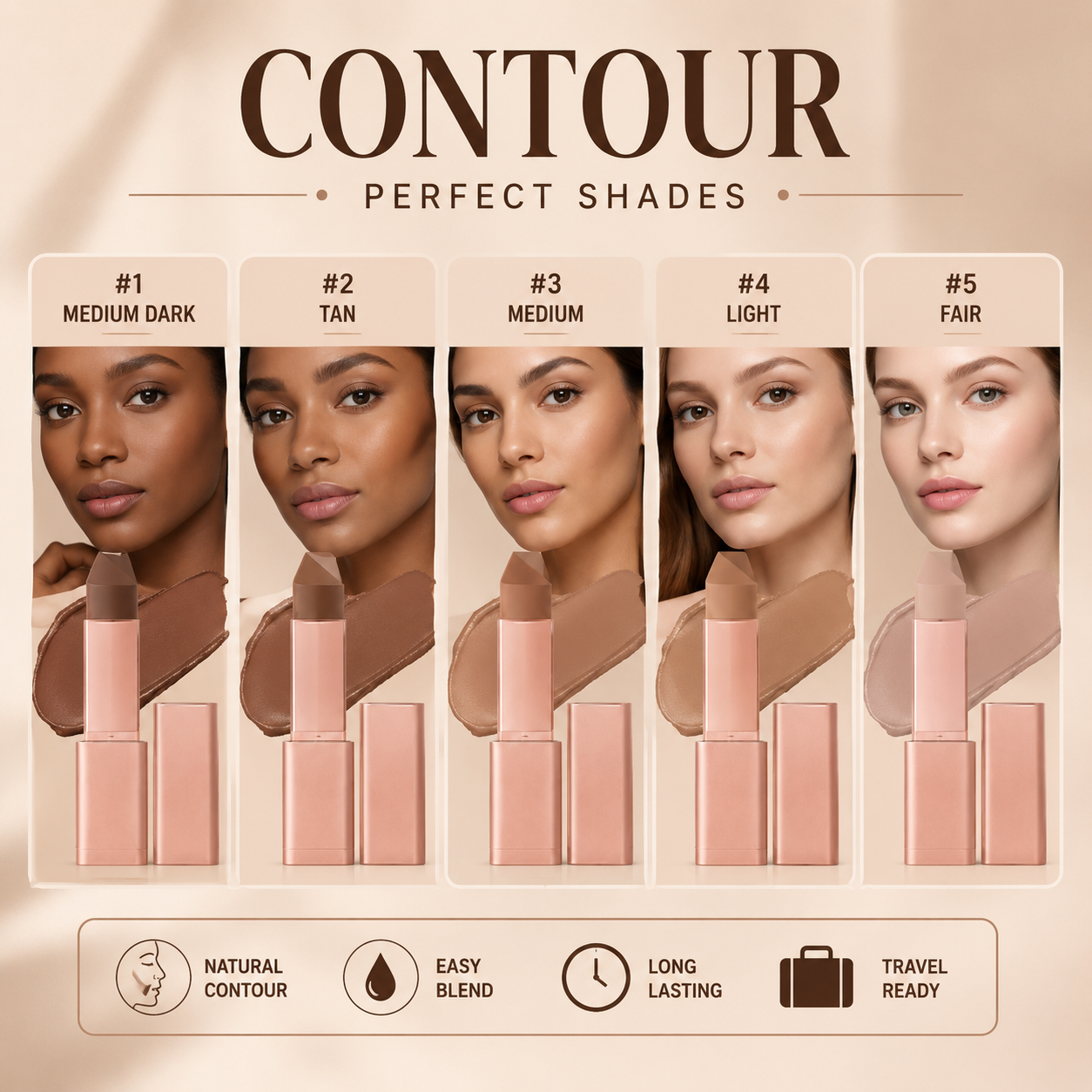 🛍️ Moisture-Lock Cream Bronzer Stick