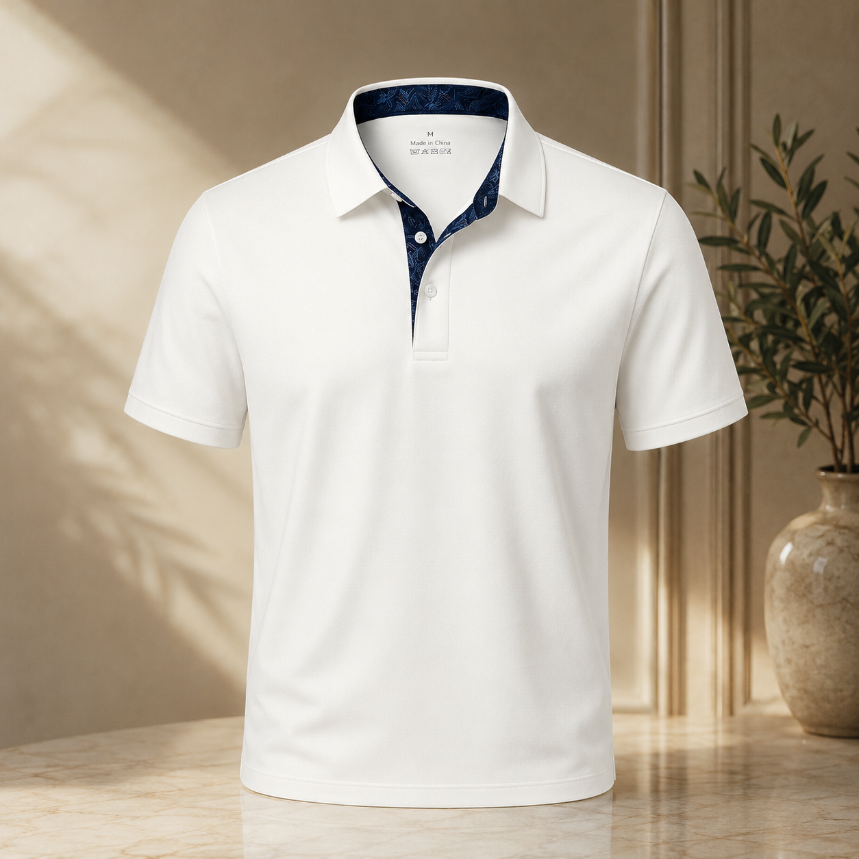 👔 Men's Premium Contrast Collar Polo