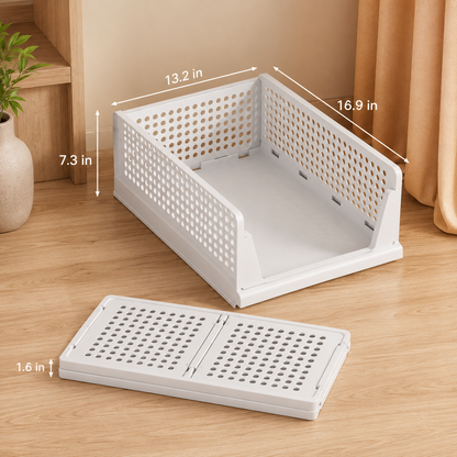 🧺 Stackable & Foldable Closet Organizer Bins