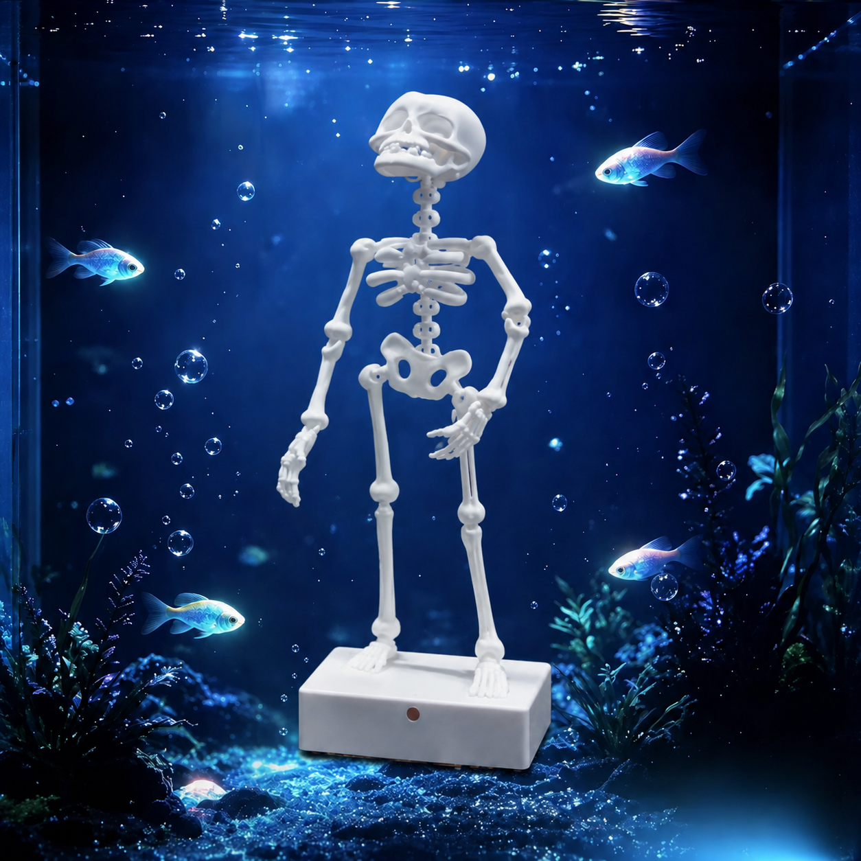 🌊 Fish-Safe Poseable Skeleton Decor 💀