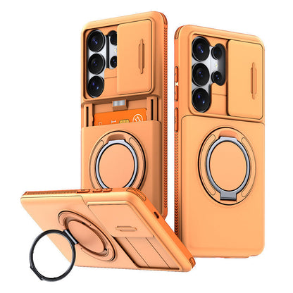 🔥 2-in-1 Multifunctional Shockproof Phone Case with Hidden Card Holder 💳 & Ring Stand! 🌟