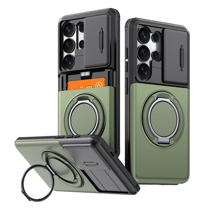 🔥 2-in-1 Multifunctional Shockproof Phone Case with Hidden Card Holder 💳 & Ring Stand! 🌟