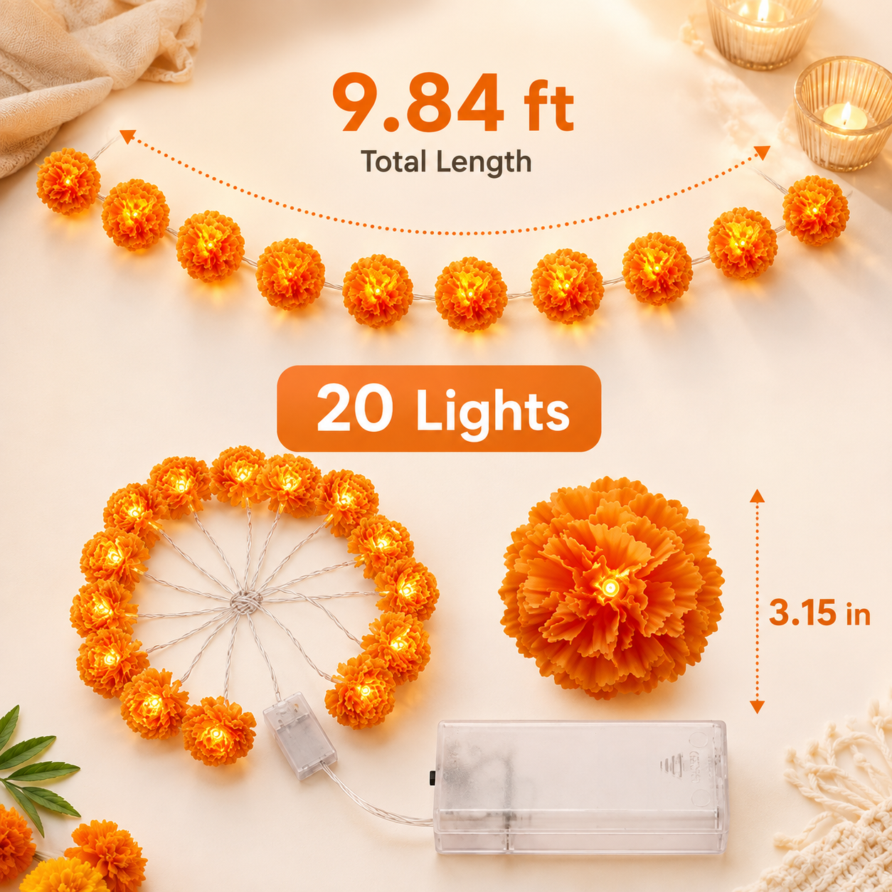 10 FT / 20 LEDs (Most Popular)