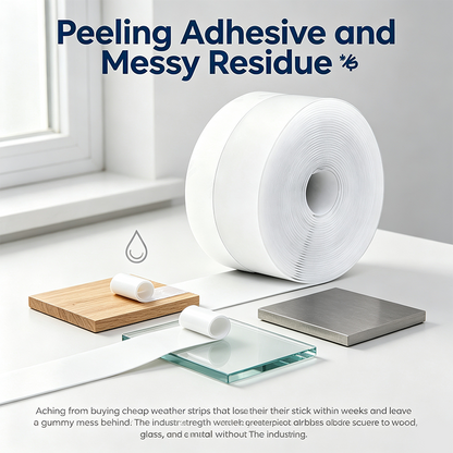 Adhesive Weather Stripping, 16.4Ft x1.38in Draught Excluder Insulation Tape for Doors, Windows, Shower Sealing🏡