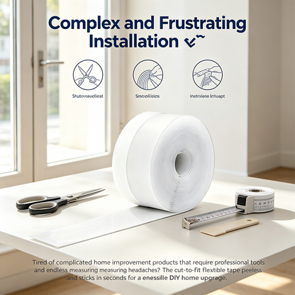 Adhesive Weather Stripping, 16.4Ft x1.38in Draught Excluder Insulation Tape for Doors, Windows, Shower Sealing🏡