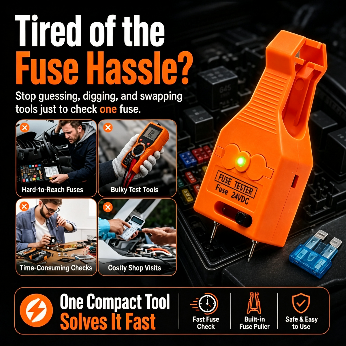 2-in-1 Car Fuse Tester & Puller