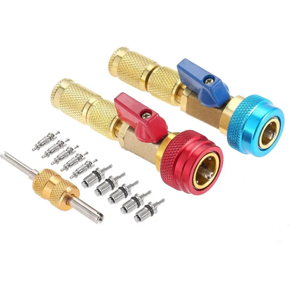 🔧R134a R12 Valve Core Remover ⚙️Installer Tool Kit with Ball Valve🛠️