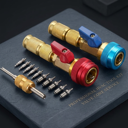 🔧R134a R12 Valve Core Remover ⚙️Installer Tool Kit with Ball Valve🛠️