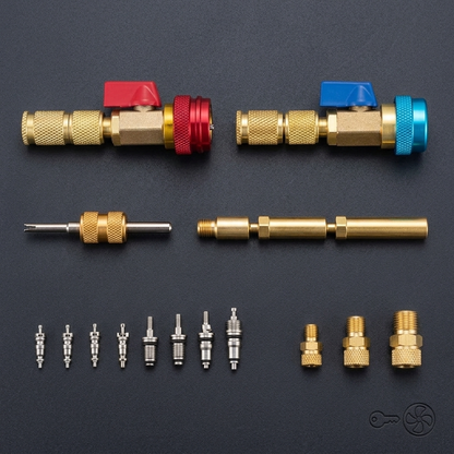 🔧R134a R12 Valve Core Remover ⚙️Installer Tool Kit with Ball Valve🛠️