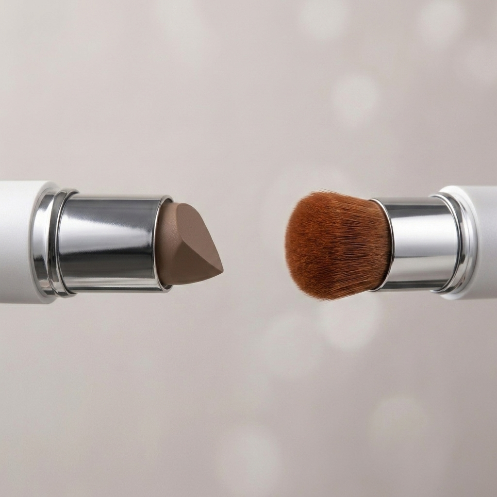 ♀️2-in-1 Color Changing Foundation Stick with Brush 💧 Collagen Infused🤎