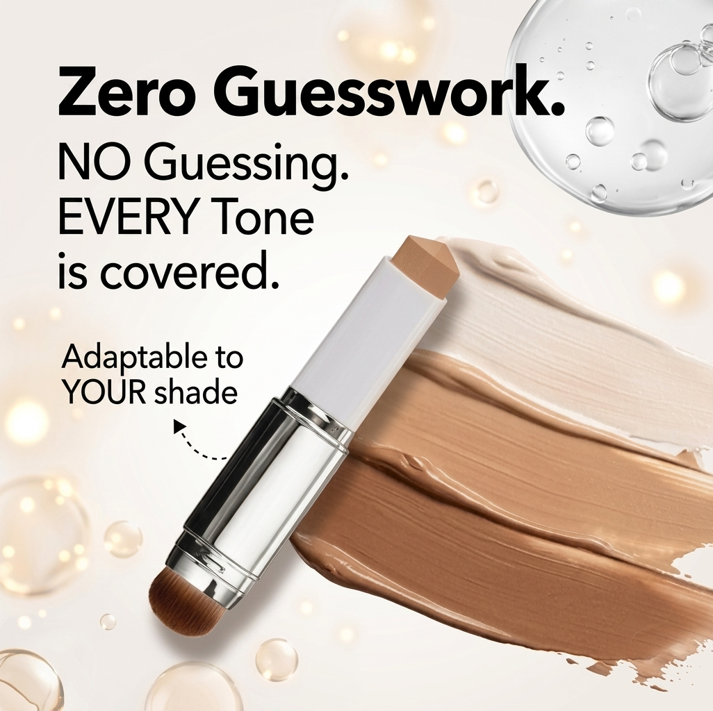 ♀️2-in-1 Color Changing Foundation Stick with Brush 💧 Collagen Infused🤎