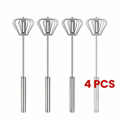 ✨Semi-Automatic Stainless Steel Whisk 🔄 | Hand Push Kitchen Mixer 🍳⚡