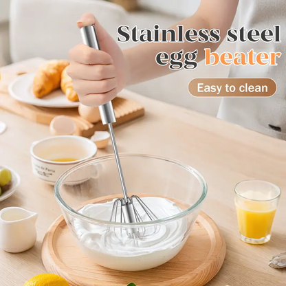 ✨Semi-Automatic Stainless Steel Whisk 🔄 | Hand Push Kitchen Mixer 🍳⚡