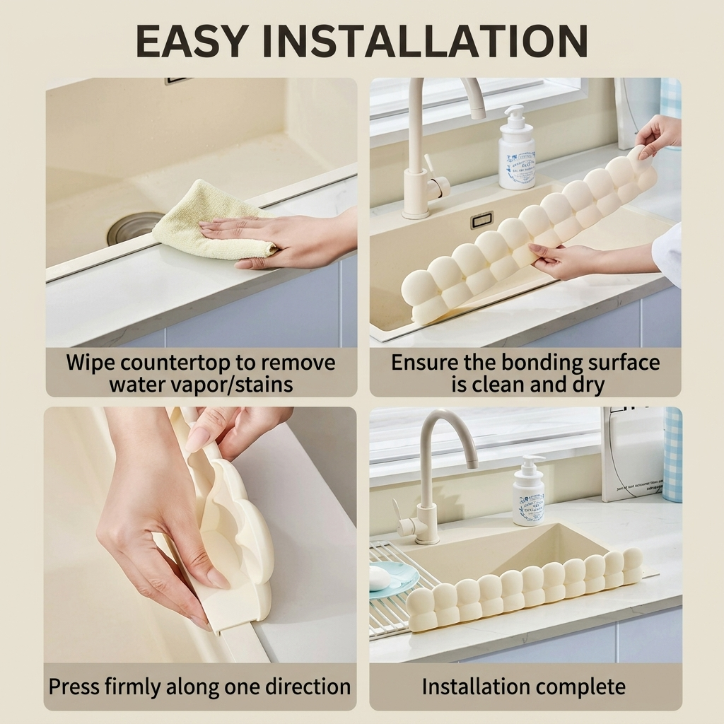 ✨Silicone Sink Splash Guard with Suction Cups | Dry Countertop Barrier🌿