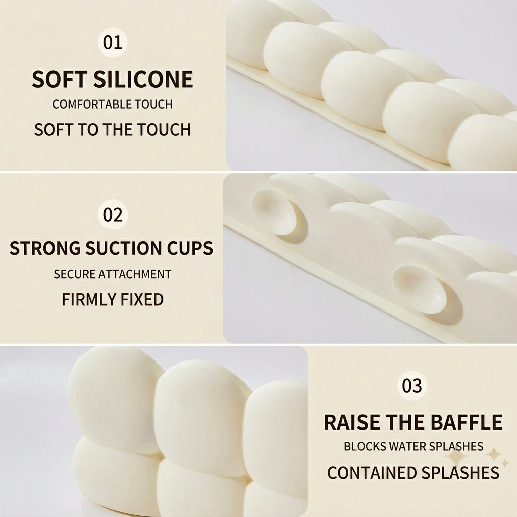 ✨Silicone Sink Splash Guard with Suction Cups | Dry Countertop Barrier🌿